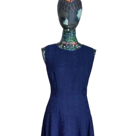 Embroidered Asymmetrical A-Line Dress - Size 10 - Picture 4 of 5
